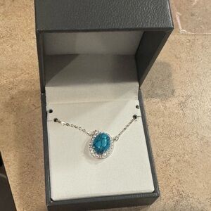- - Plavos   925 Sterling  silver turquoise necklace brand new